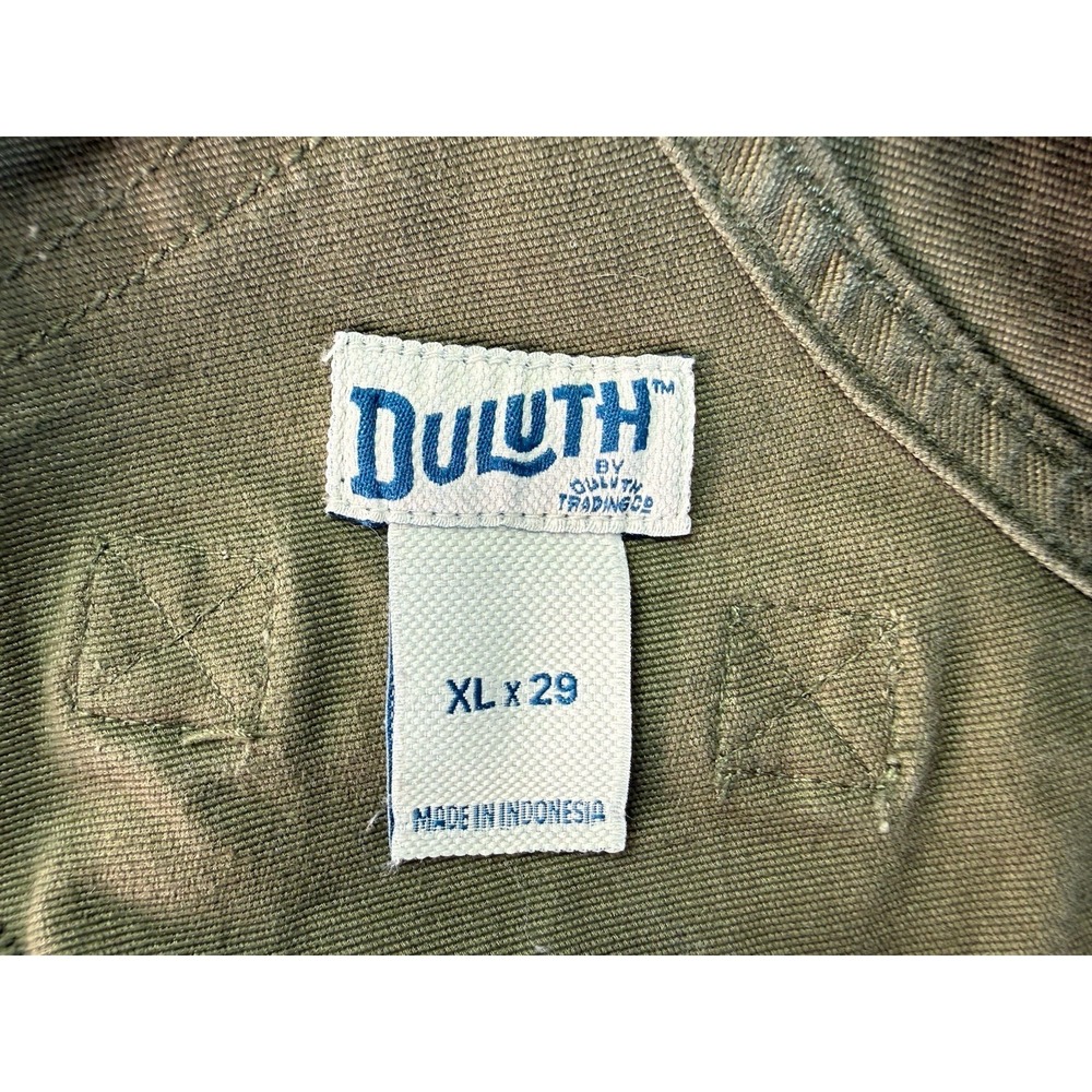Duluth Trading Co DuluthFlex Fire Hose Bib Overalls Olive Green Womens XL-29 - Picture 11 of 11